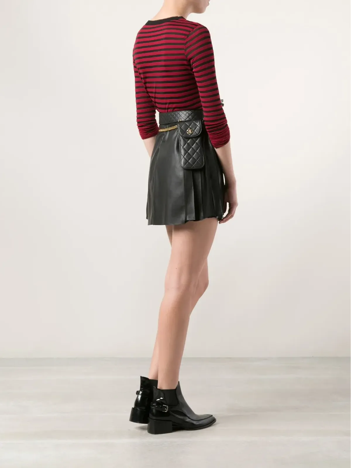 CHANEL Pre-Owned キルテッド・ホルスターベルト - ブラック - 画像2