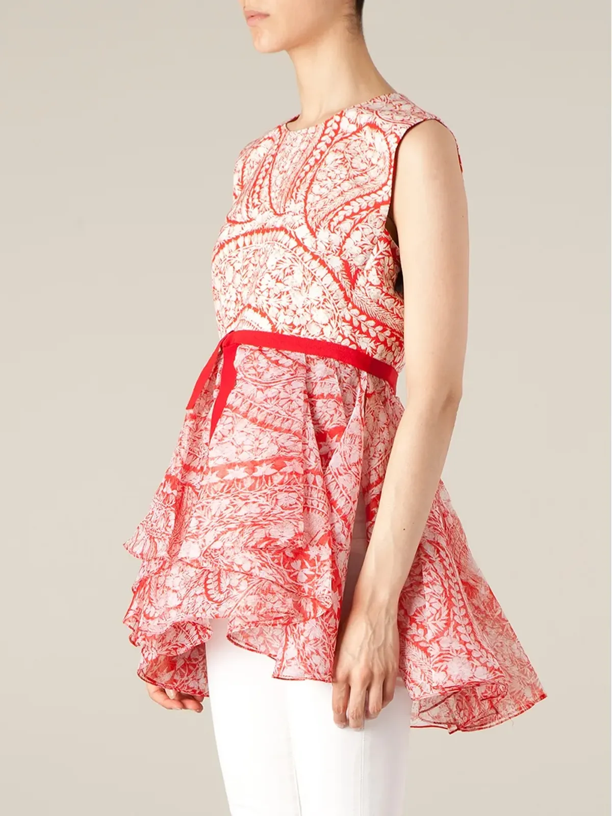 Giambattista Valli プリントトップ - レッド - 画像4