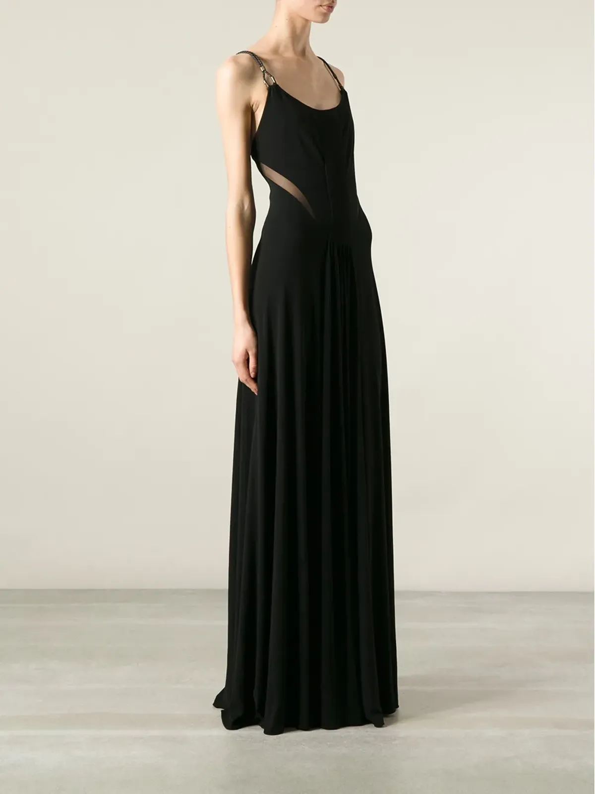 Ralph Lauren Collection スパゲッティストラップ マキシドレス - ブラック - 画像3