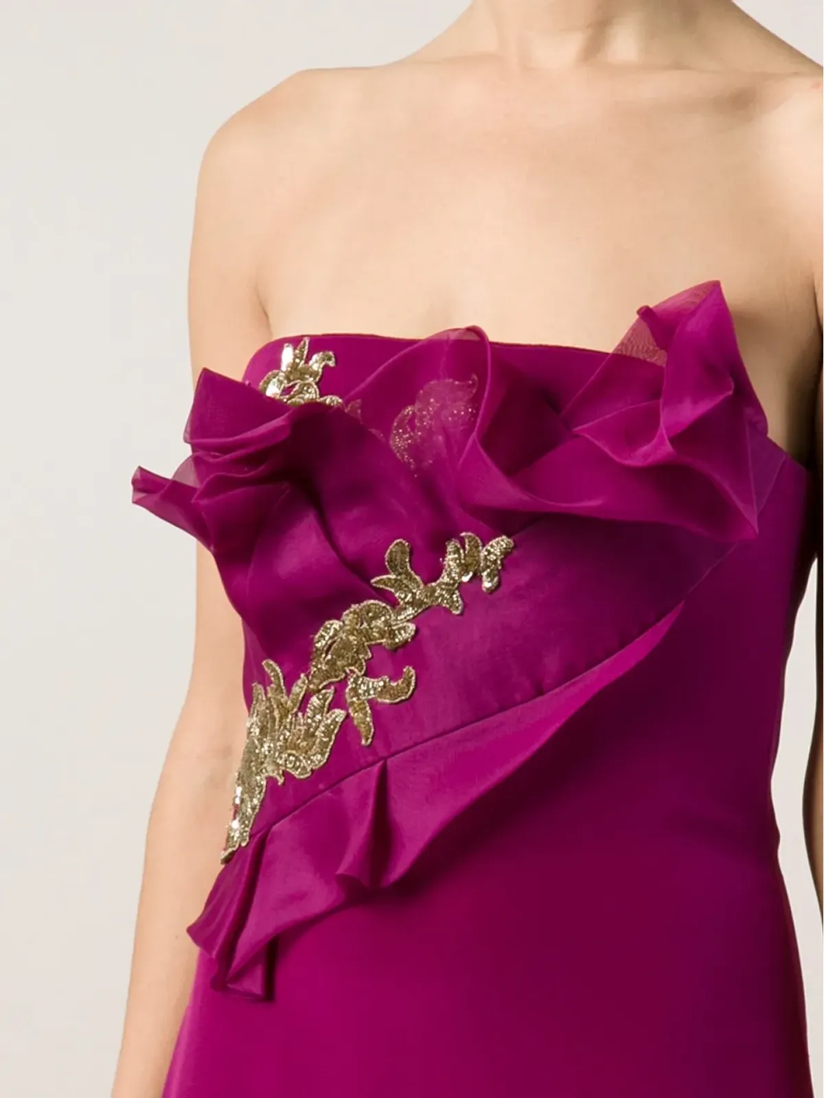 Marchesa Notte ストラップレス ミディドレス - 画像5