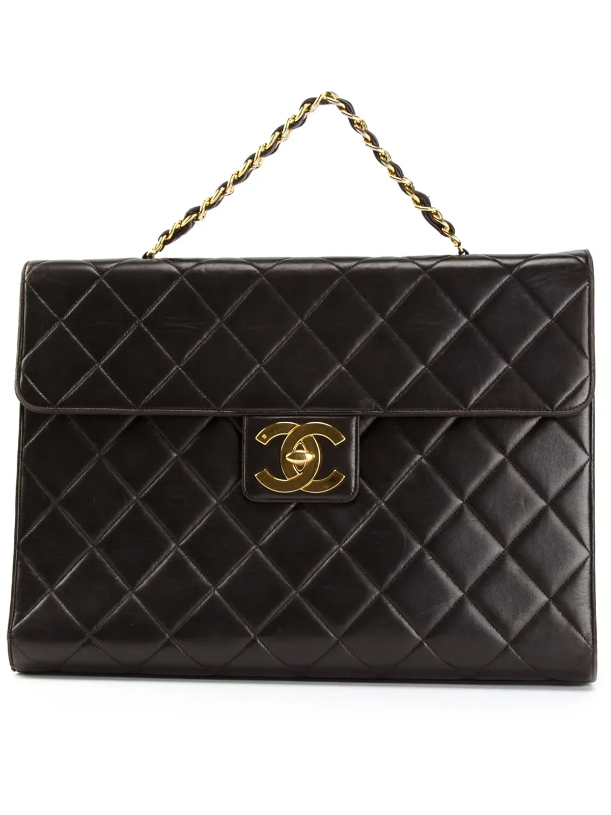 CHANEL ビンテージ キルテッドクラシックフラップジャンボブリーフケース - 画像1