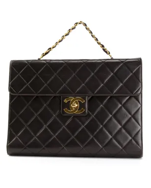 CHANEL ビンテージ キルテッドクラシックフラップジャンボブリーフケース - サムネイル1