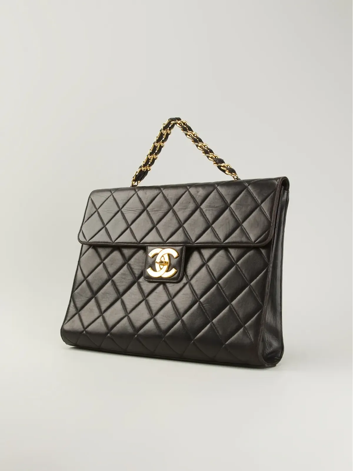 CHANEL ビンテージ キルテッドクラシックフラップジャンボブリーフケース - 画像4