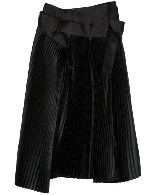 Junya Watanabe プリーツ入りミディ丈サテンスカート - サムネイル1
