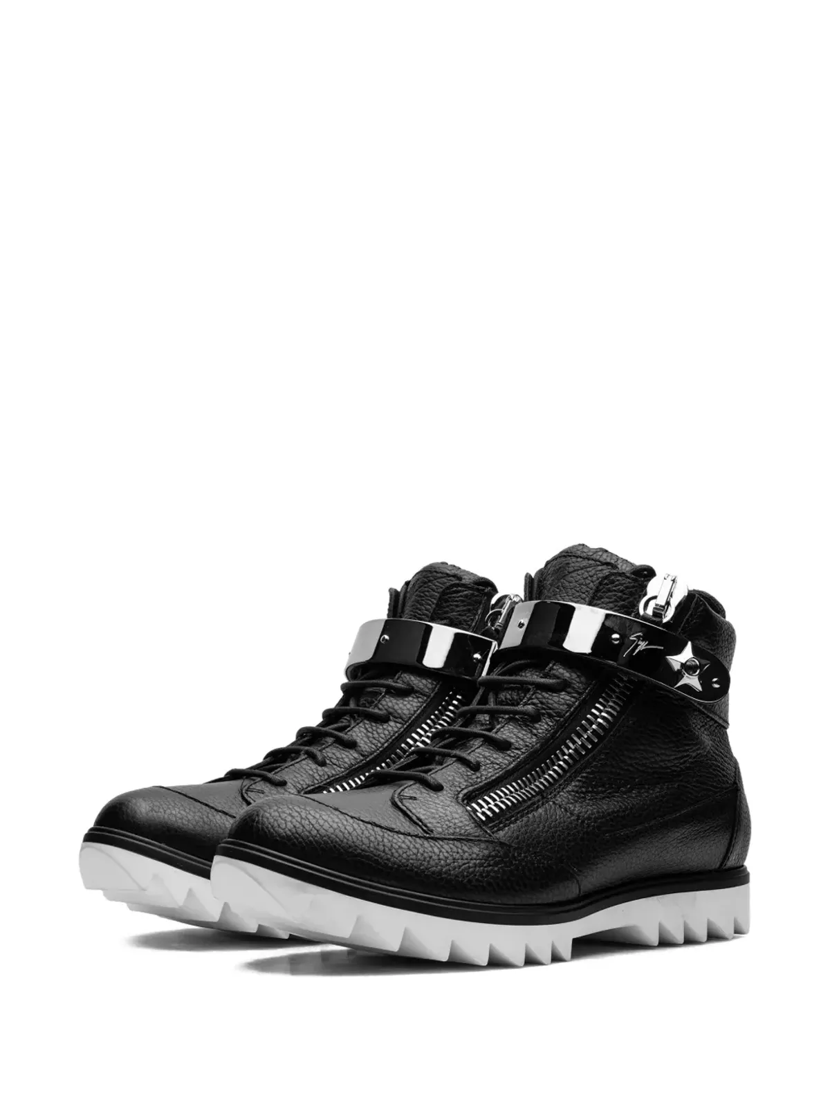 Giuseppe Zanotti ジップディテール レザーブーツ - 画像2