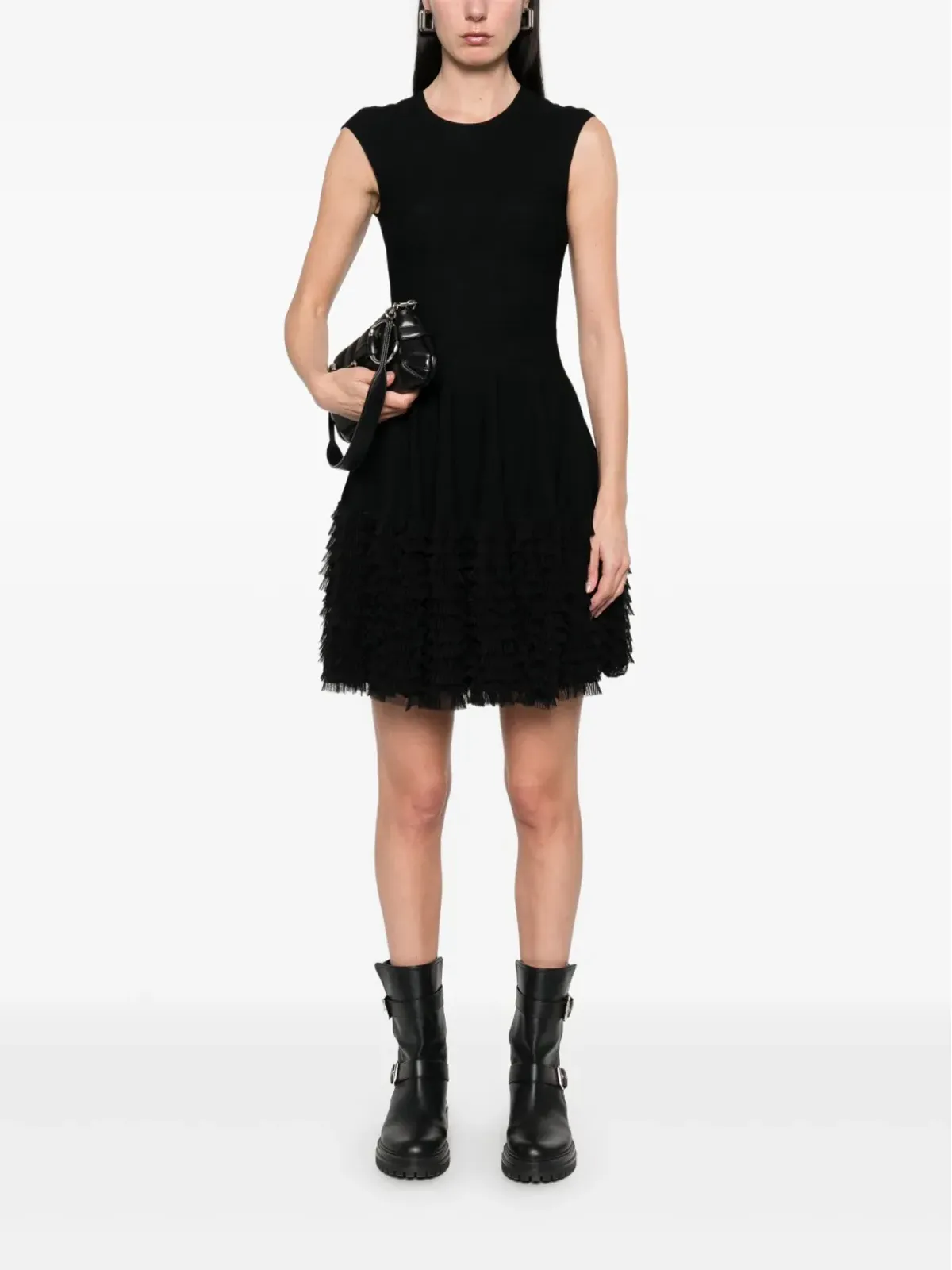 Alexander McQueen レースニットフリルドレス - 画像2