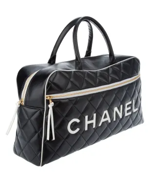 CHANEL ヴィンテージ レザー トートバッグ - ブラック - サムネイル2