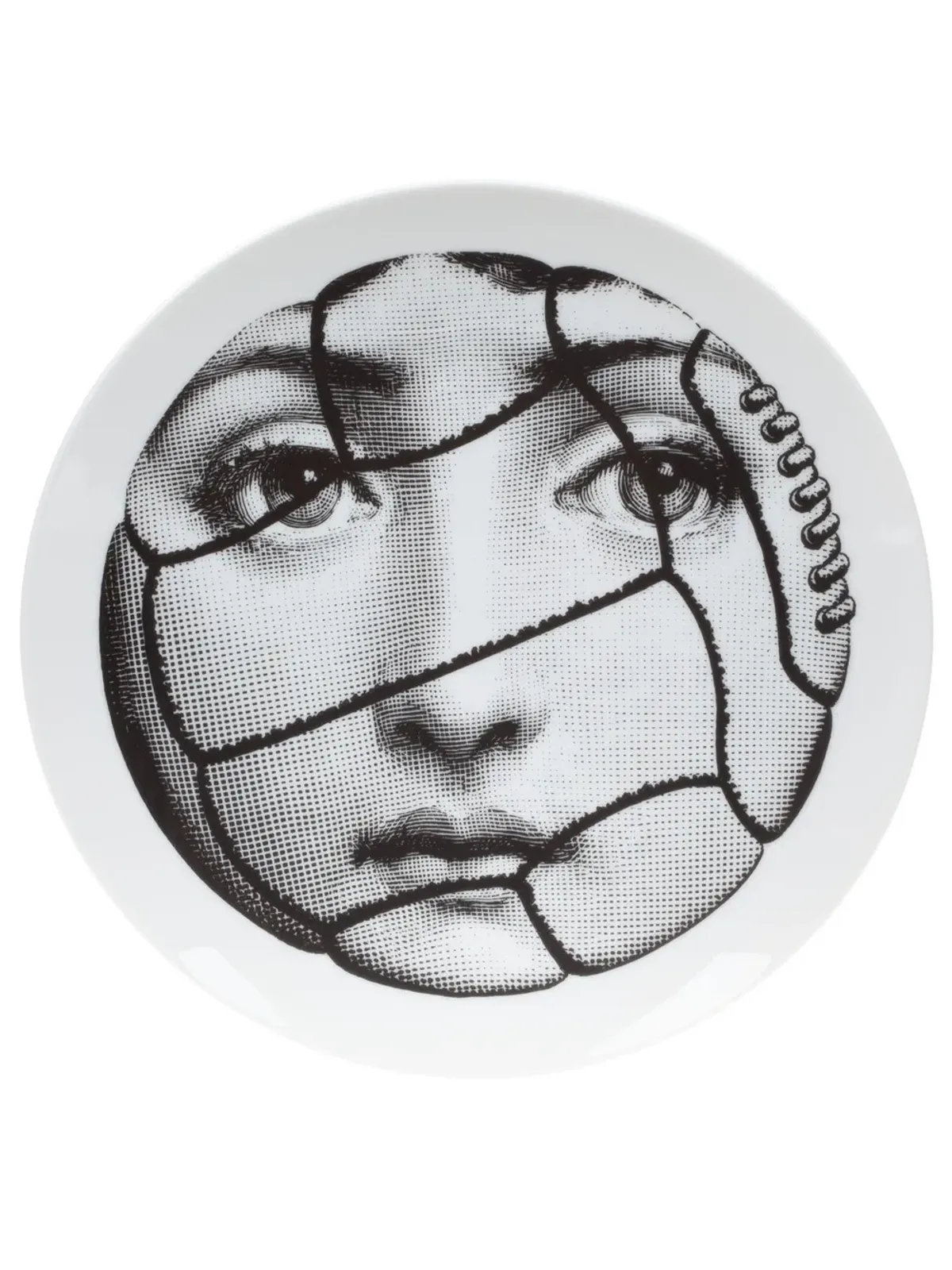 Fornasetti フットボールフェイスプリントプレート - 画像1