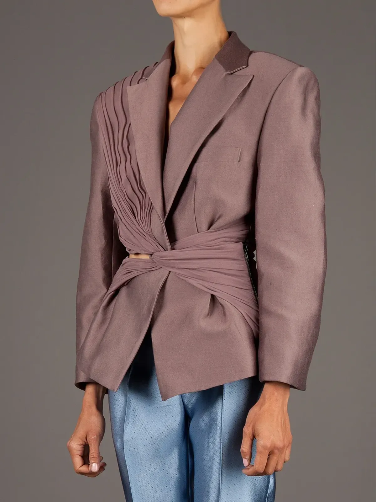 Haider Ackermann ツイストディテールジャケット ピンク - 画像3
