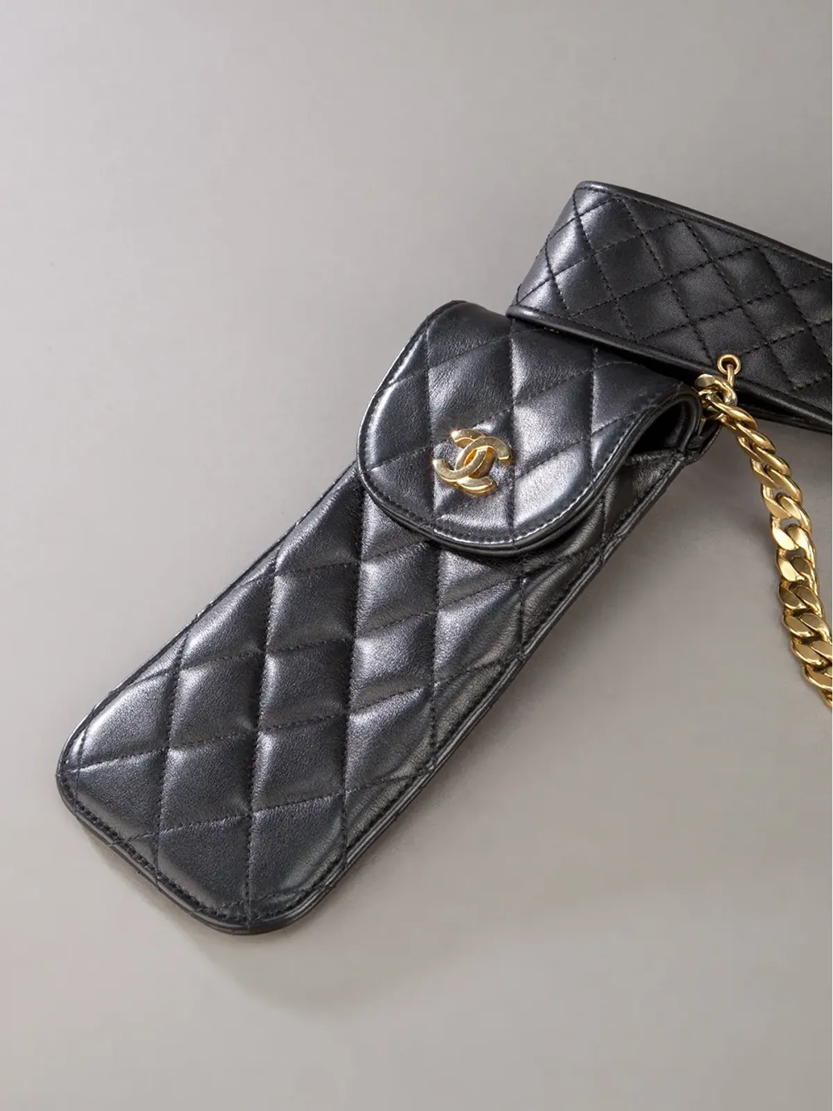 CHANEL Pre-Owned キルティングチェーンベルト（ブラック） - 画像4