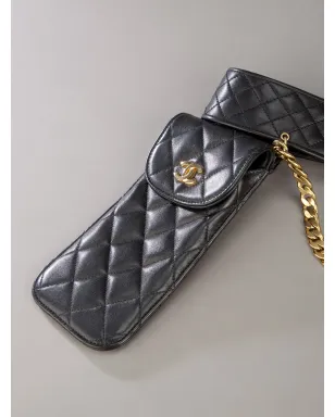 CHANEL Pre-Owned キルティングチェーンベルト（ブラック） - サムネイル4