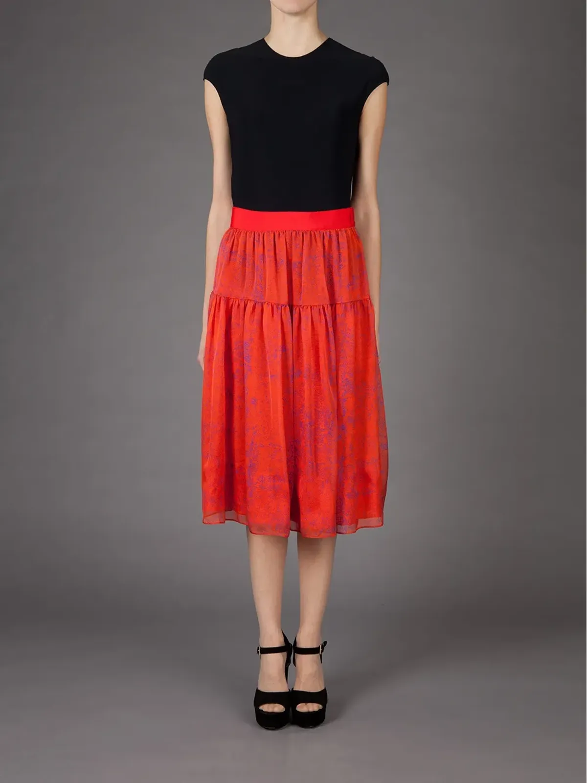 Giambattista Valli ダブルレイヤードスカート - レッド - 画像2