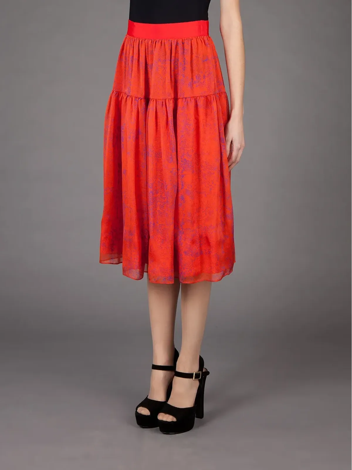 Giambattista Valli ダブルレイヤードスカート - レッド - 画像3