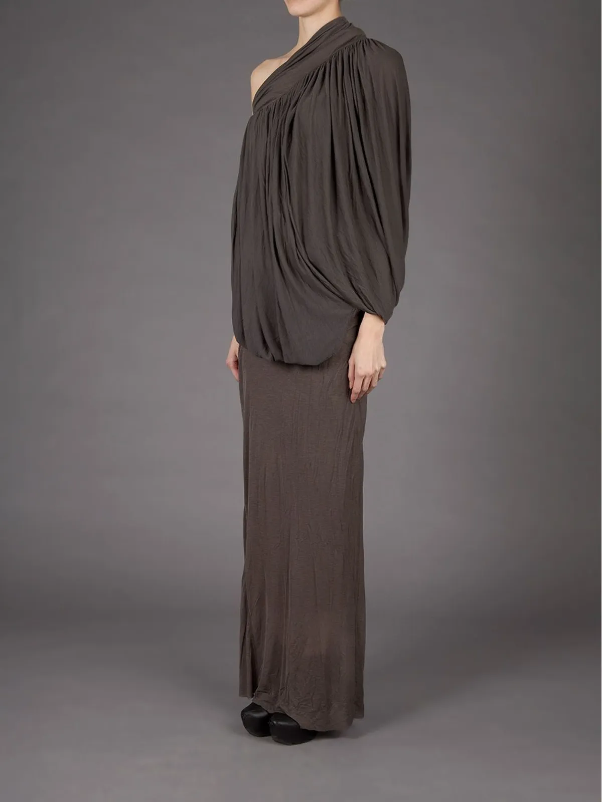 Rick Owens アシンメトリックスリーブドレス - 画像3