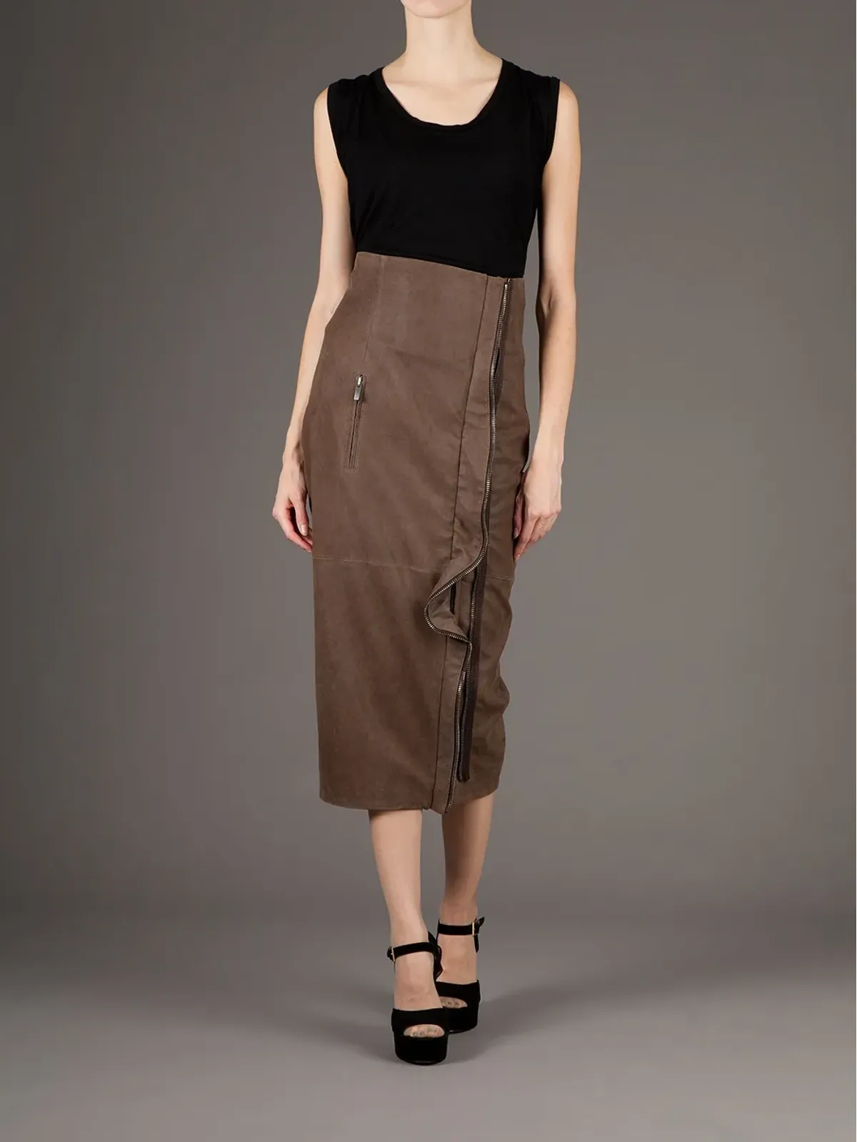 Haider Ackermann フリル付きマキシスカート - 画像3