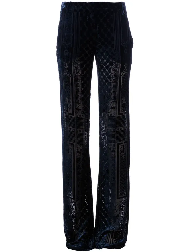 BALMAIN Balmain ブロケード ワイドレッグパンツ - ブルーの商品画像