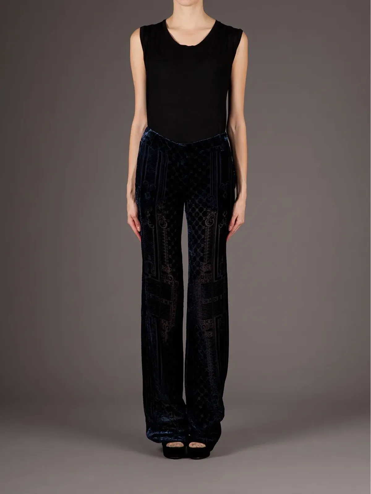 Balmain ブロケード ワイドレッグパンツ - ブルー - 画像2