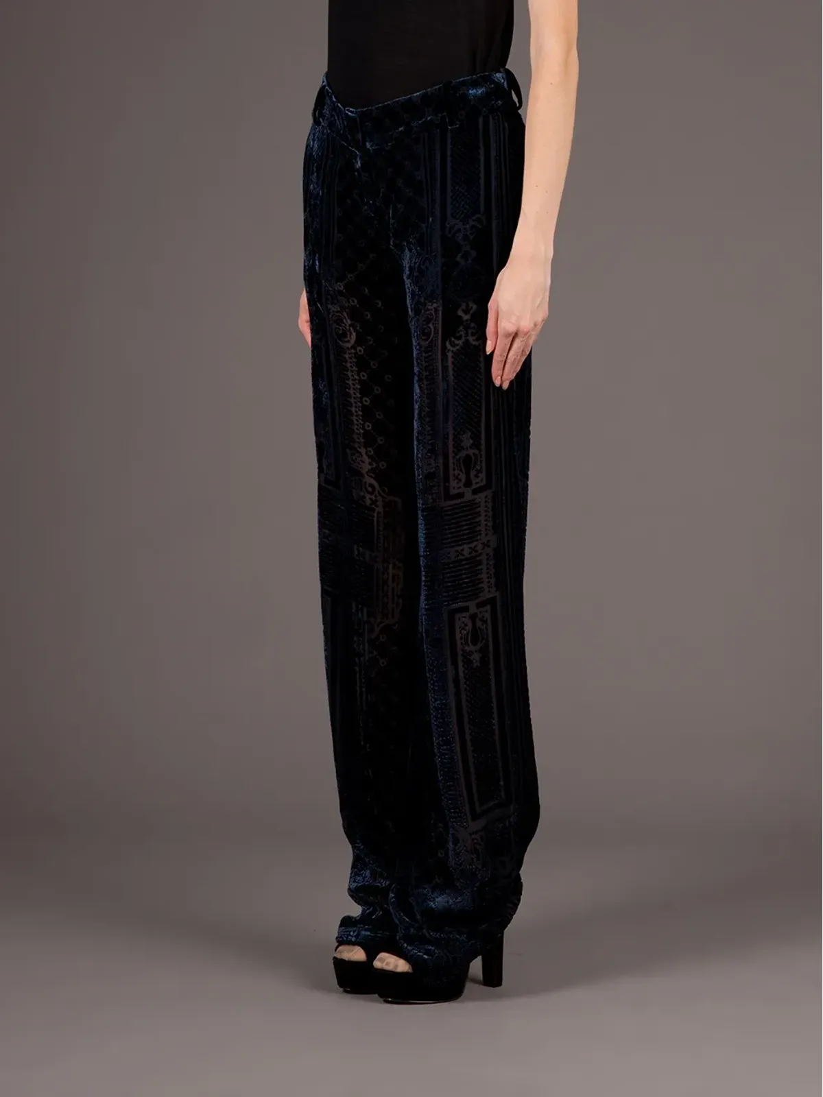 Balmain ブロケード ワイドレッグパンツ - ブルー - 画像4