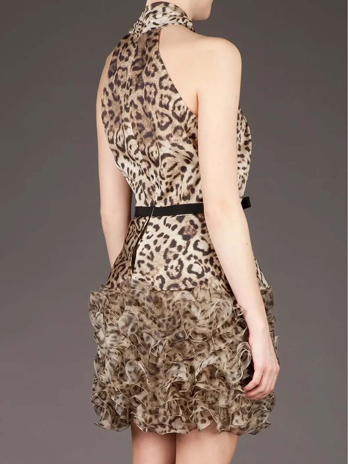 Giambattista Valli レオパード柄フリルドレス - 画像5