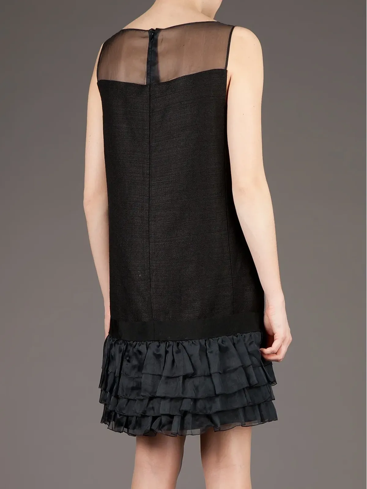 Giambattista Valli ラッフルヘムドレス - ブラック - 画像5