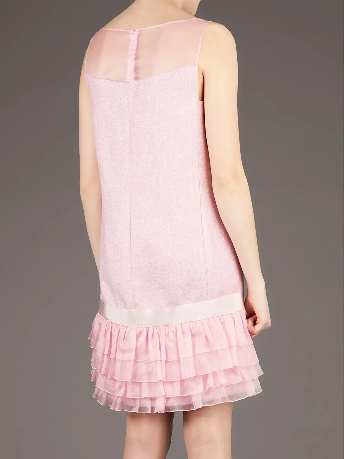 Giambattista Valli フリル付きノースリーブドレス - ピンク - 画像5