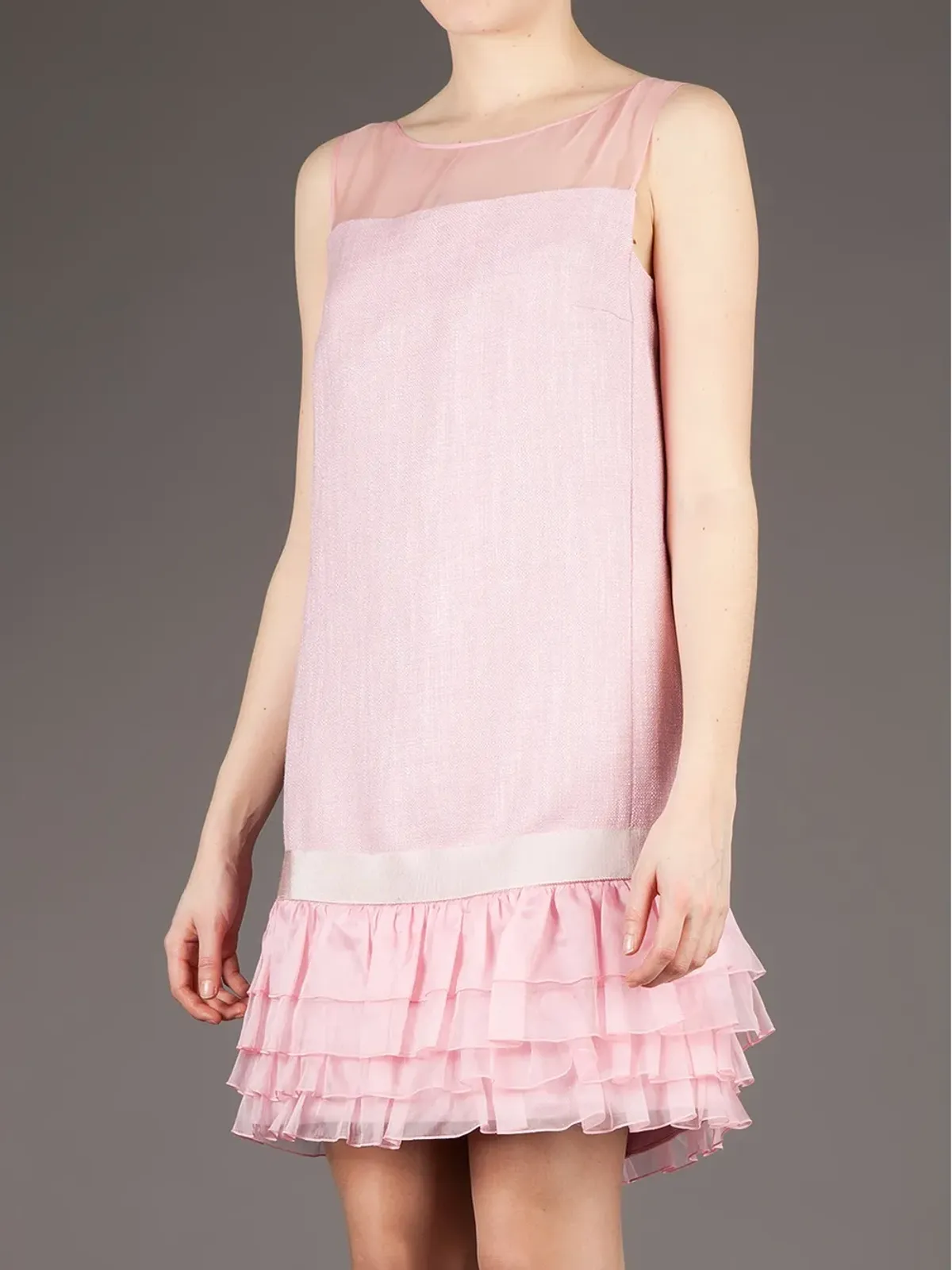 Giambattista Valli フリル付きノースリーブドレス - ピンク - 画像4