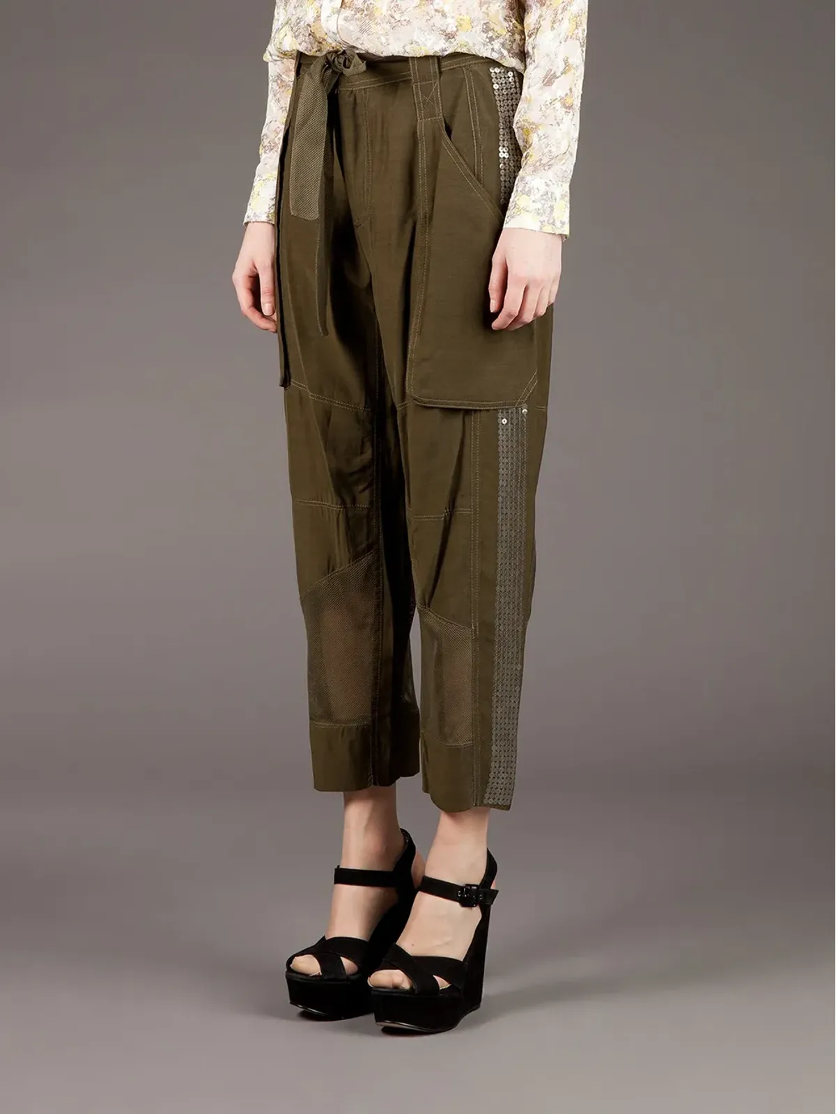 EDUN クロップドカーゴパンツ - 画像4