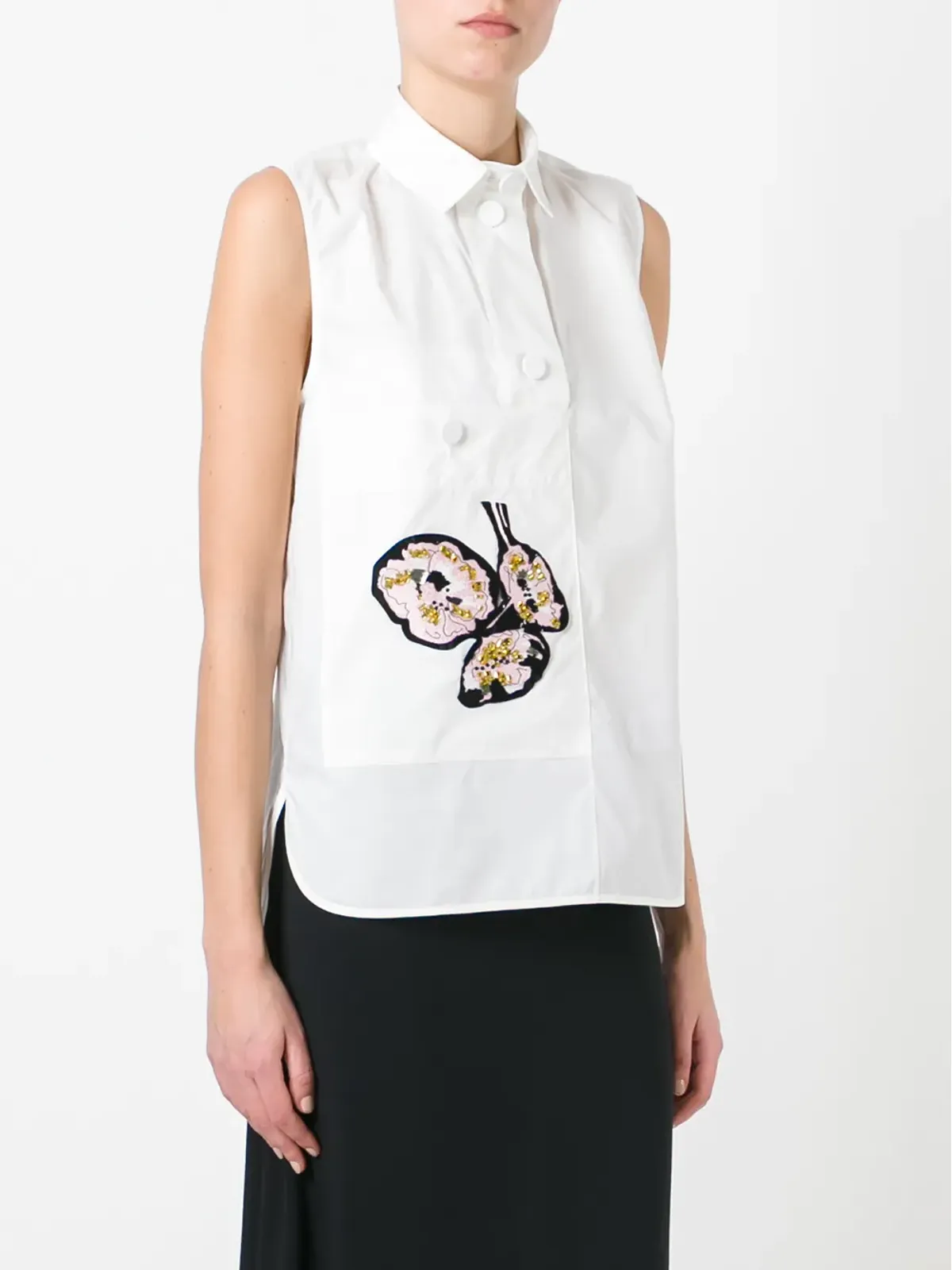 Marni ノースリーブ アップリケ シャツ - White - 画像3