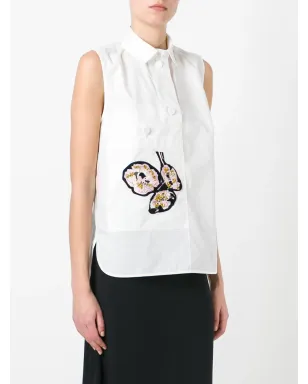Marni ノースリーブ アップリケ シャツ - White - サムネイル3