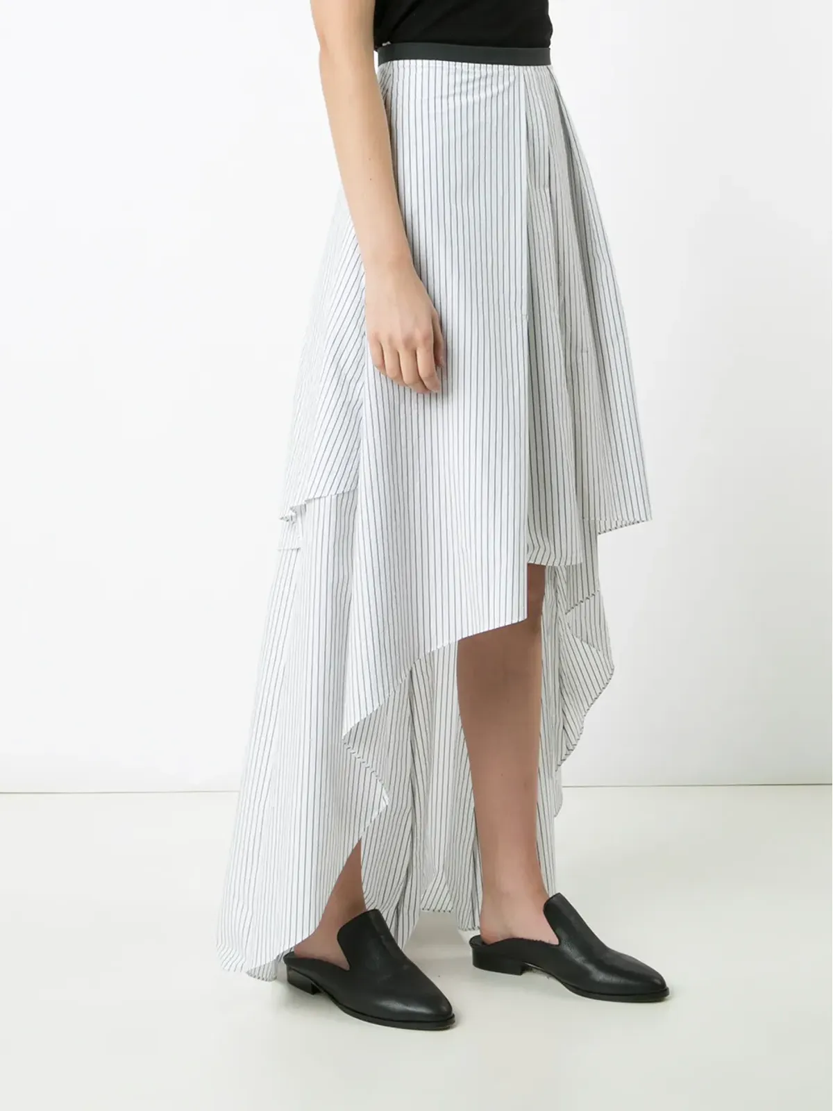 Brunello Cucinelli ストライプ アシンメトリースカート - 画像3