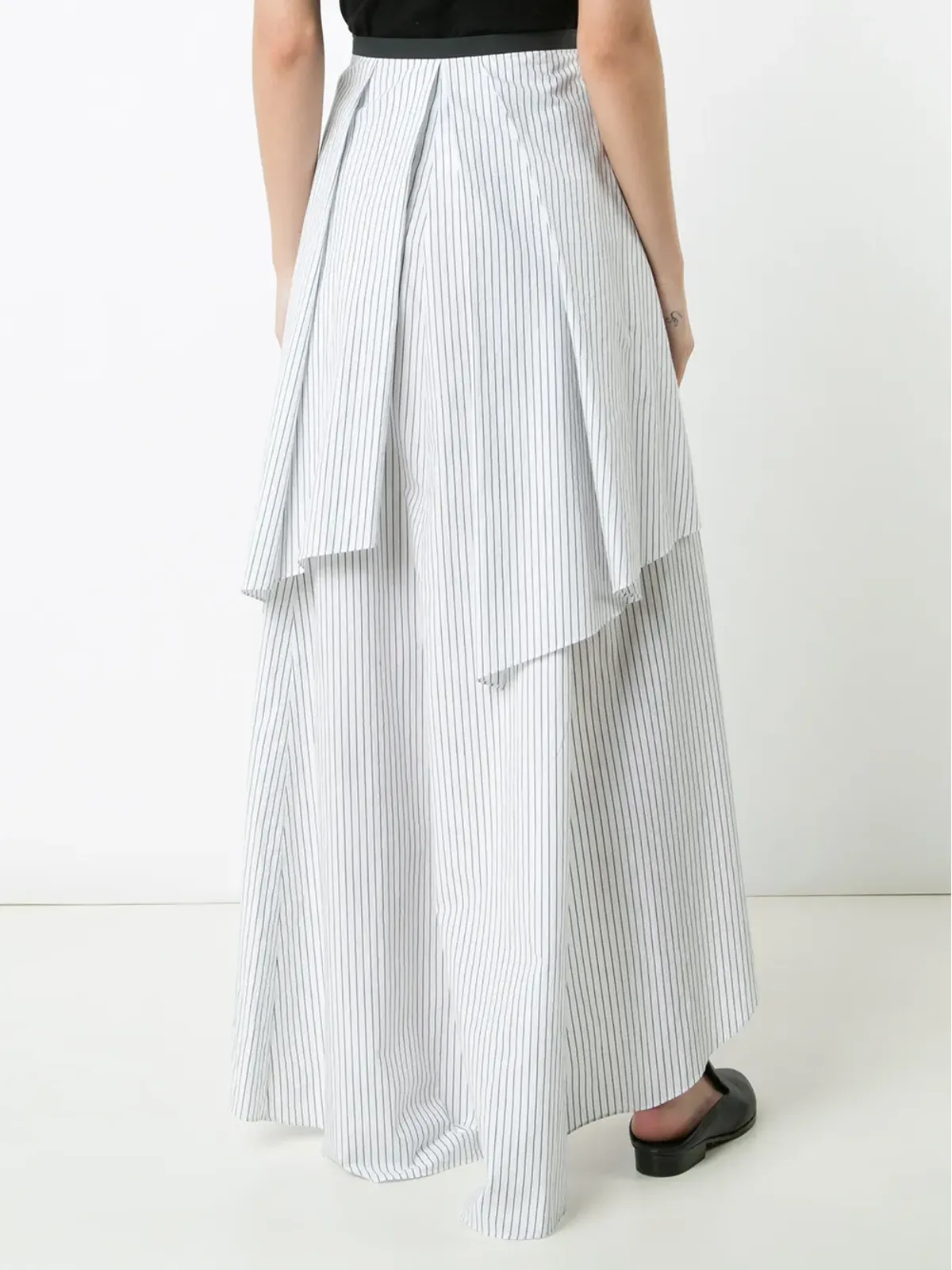 Brunello Cucinelli ストライプ アシンメトリースカート - 画像4