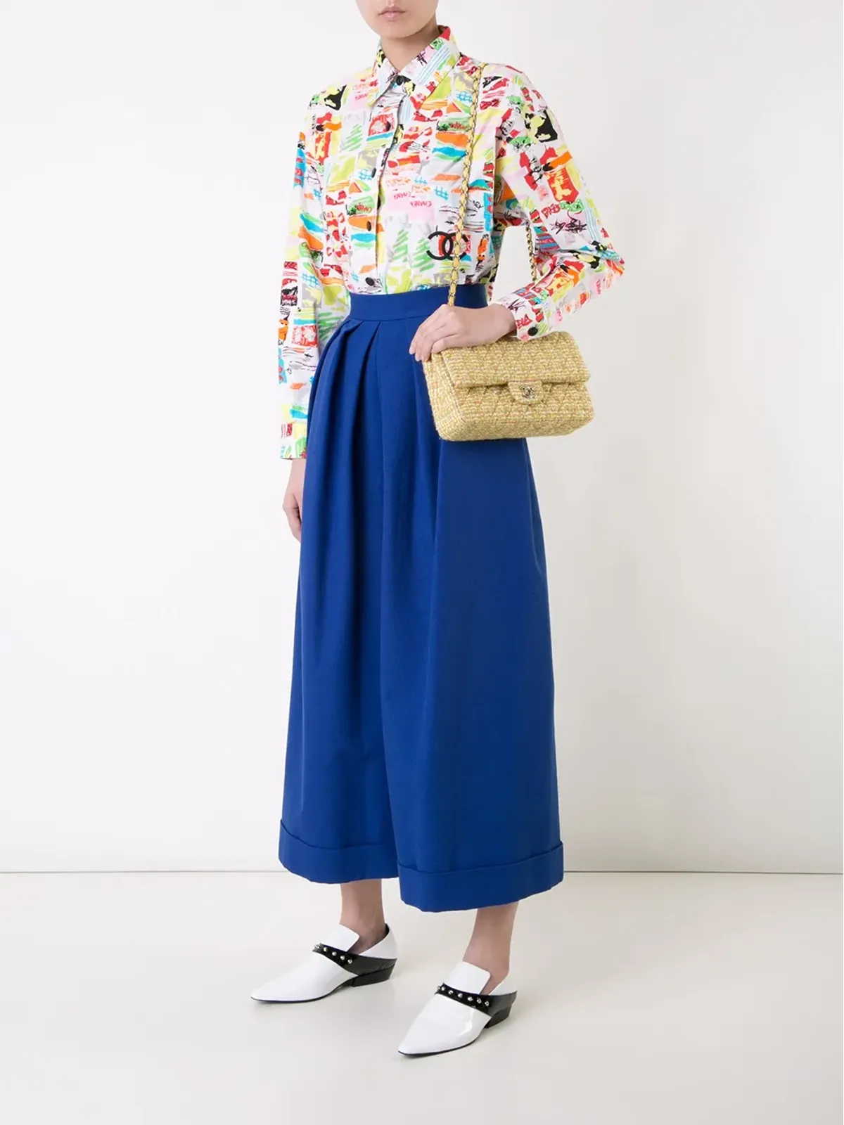 CHANEL ビンテージ 2014 チェーンツイード ショルダーバッグ - イエロー - 画像2