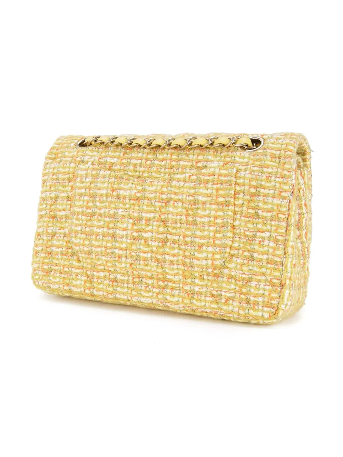 CHANEL ビンテージ 2014 チェーンツイード ショルダーバッグ - イエロー - 画像3