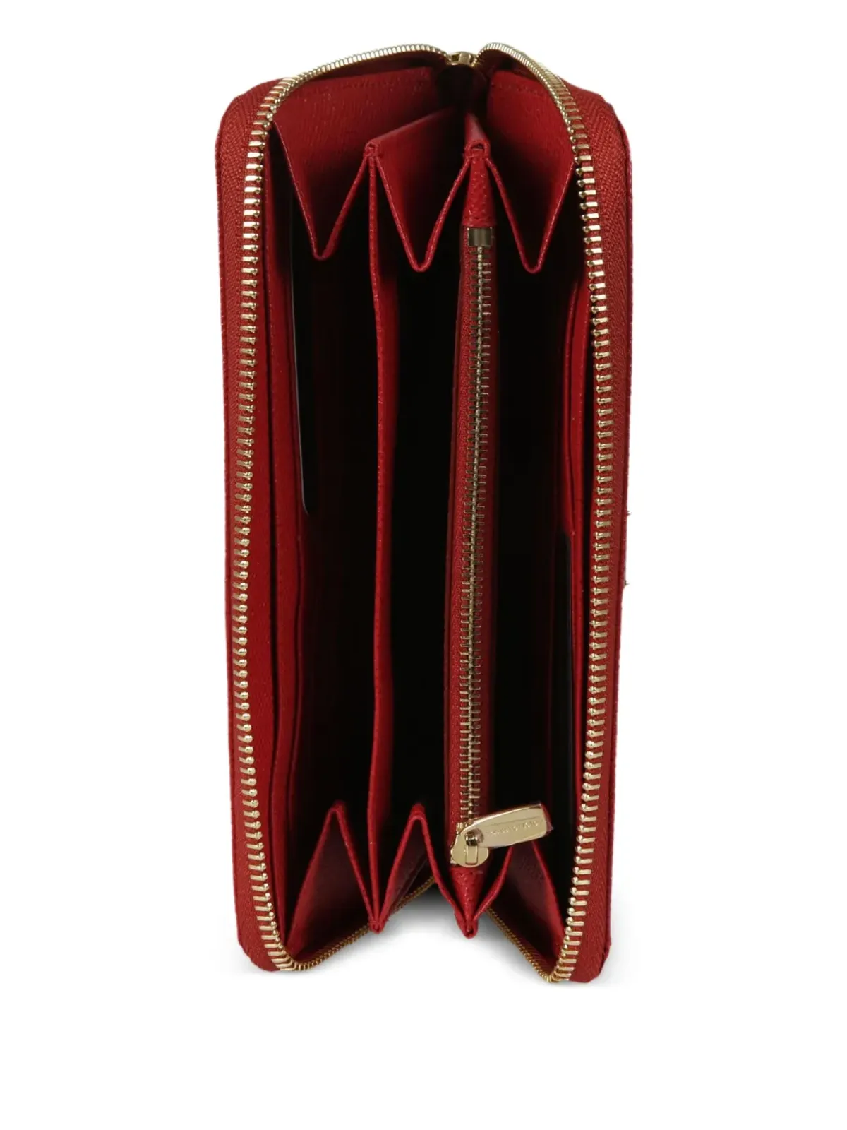 Dolce & Gabbana ロゴプレート付きレザージップアラウンドウォレット レッド - 画像4