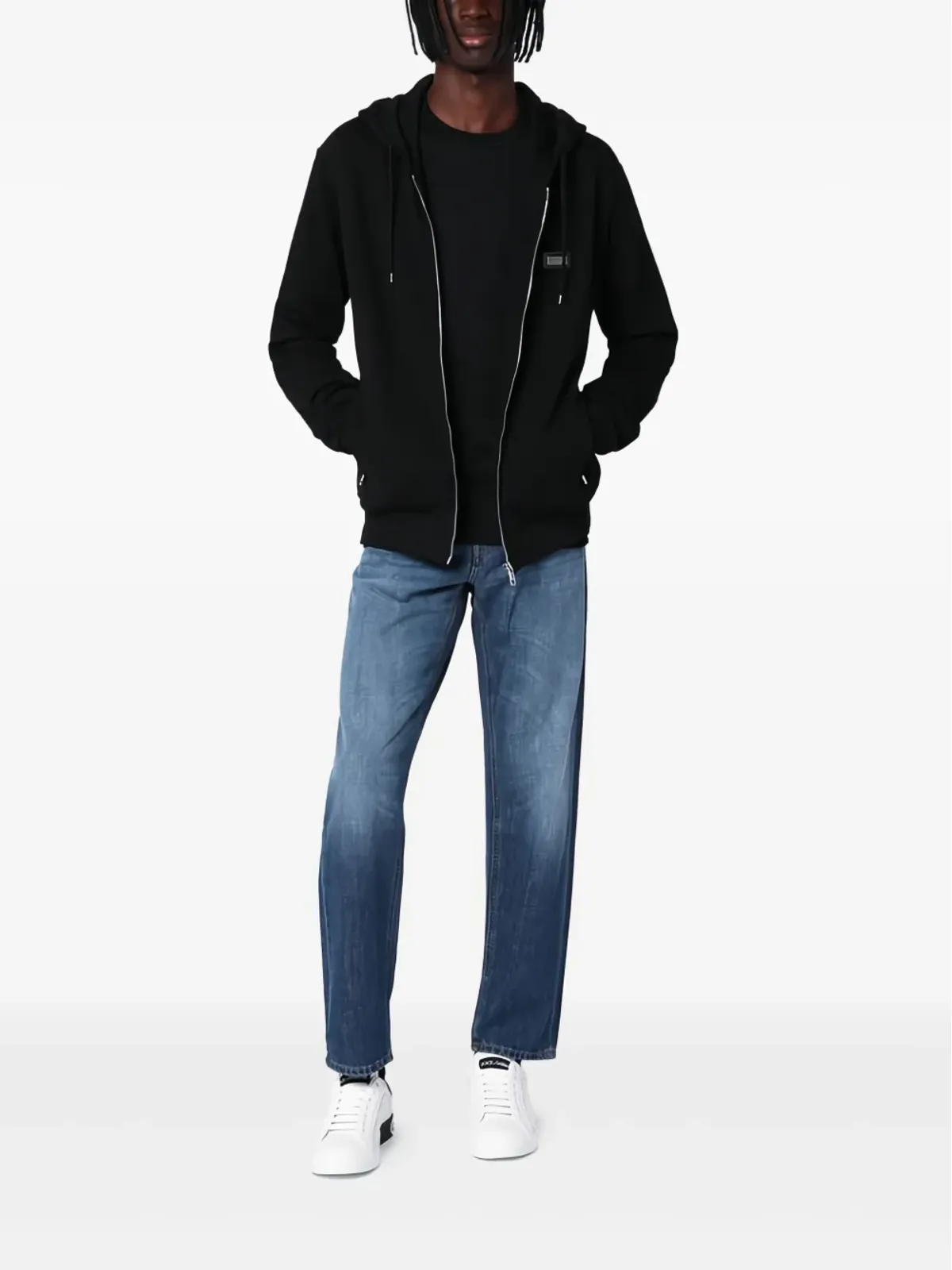 Dolce & Gabbana コットン フーディー ブラック - 画像2