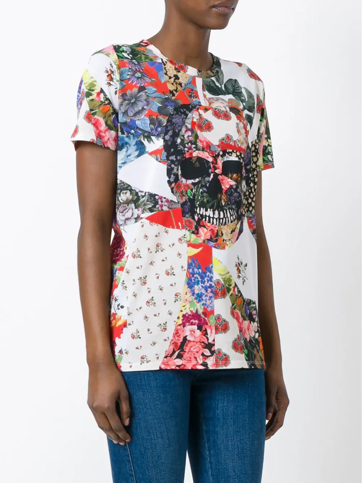 Alexander McQueen 花柄スカルプリントTシャツ - マルチカラー - 画像3