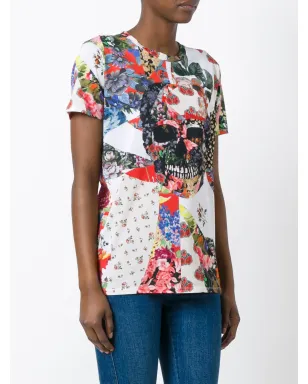 Alexander McQueen 花柄スカルプリントTシャツ - マルチカラー - サムネイル3