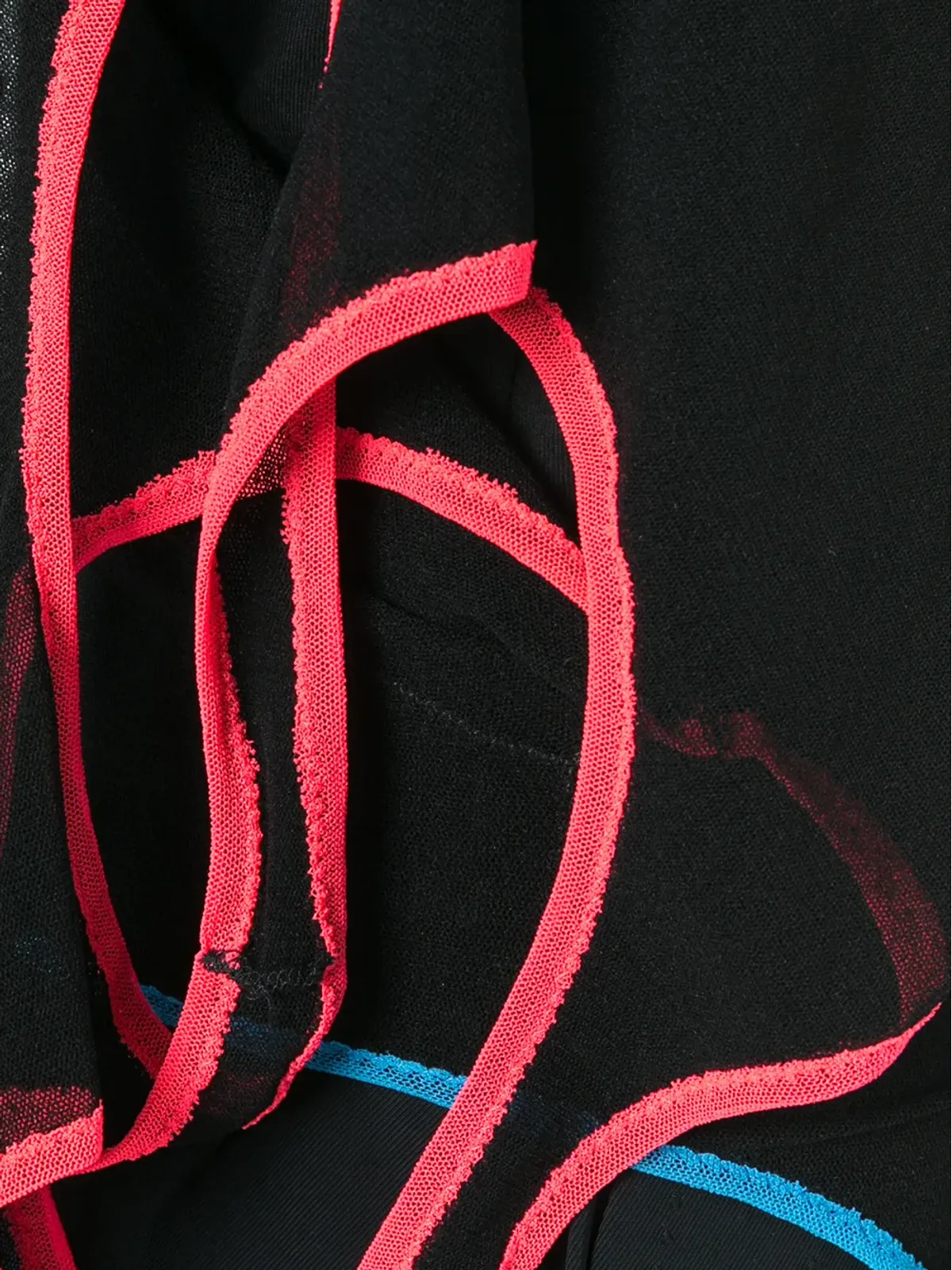 Jean Paul Gaultier Pre-Owned ソレイユ トリム入りメッシュトップ - ブラック - 画像5