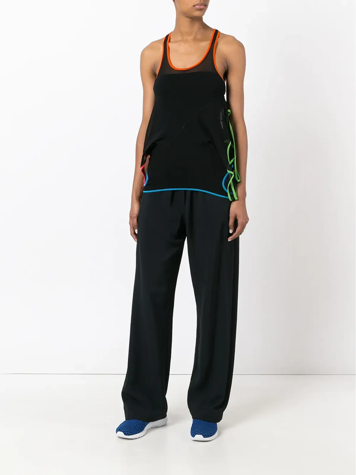 Jean Paul Gaultier Pre-Owned ソレイユ トリム入りメッシュトップ - ブラック - 画像2