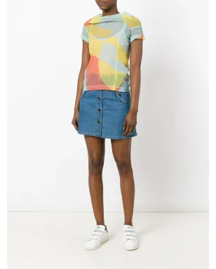 Comme Des Garçons Pre-Owned 幾何学プリントのシアートップ - Blue - サムネイル2