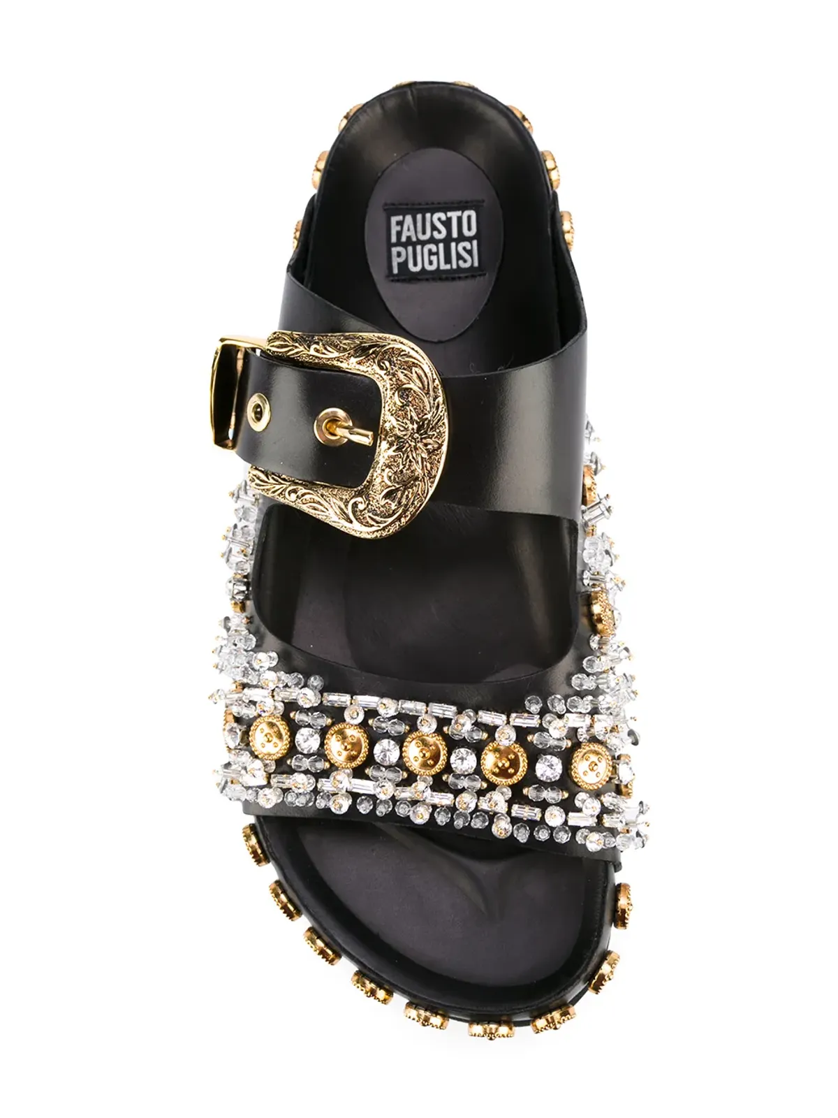 Fausto Puglisi ビーズ付きスタッズサンダル - 画像4