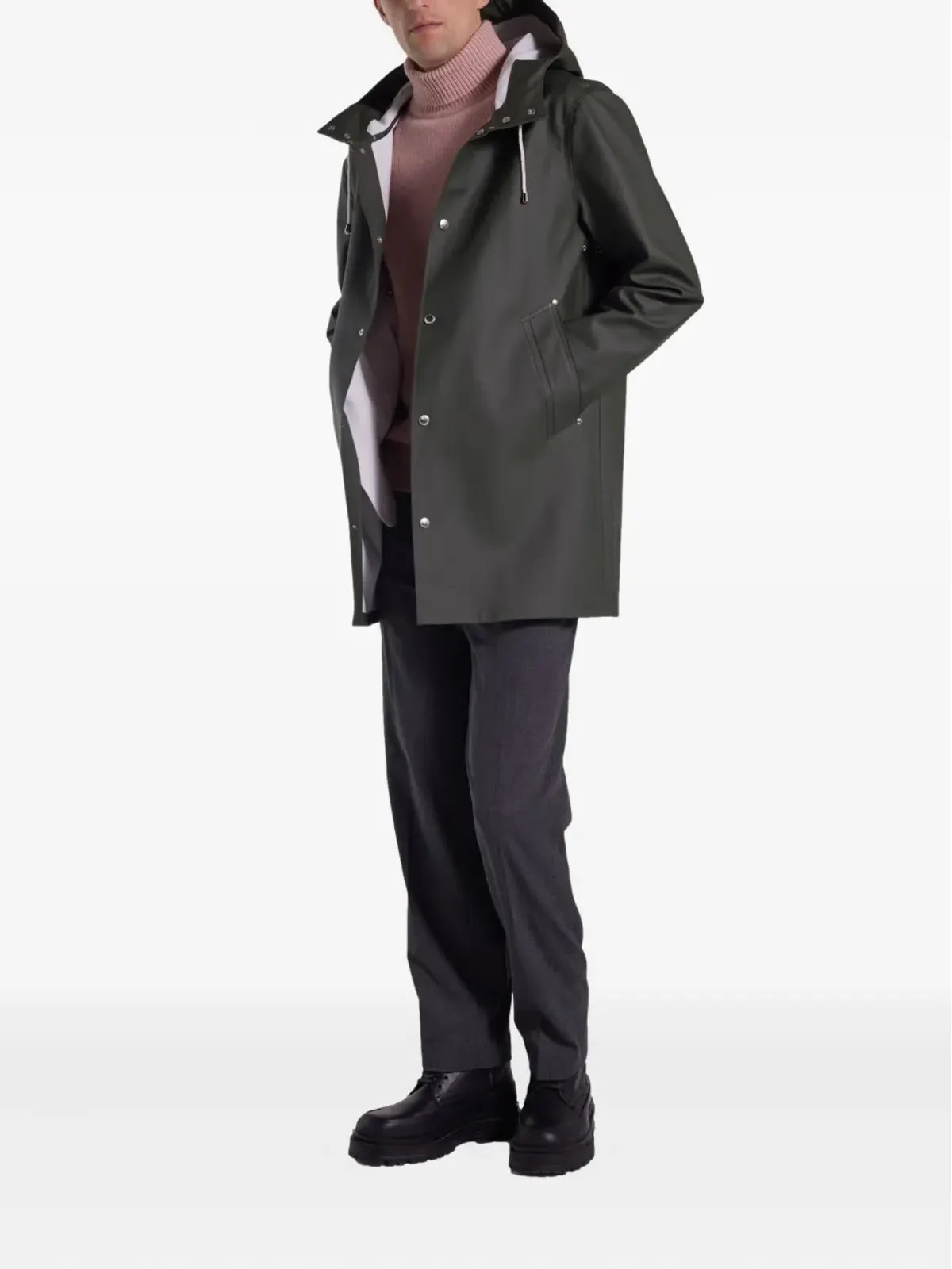 Stutterheim ドローストリングフード付きレインコート - 画像2