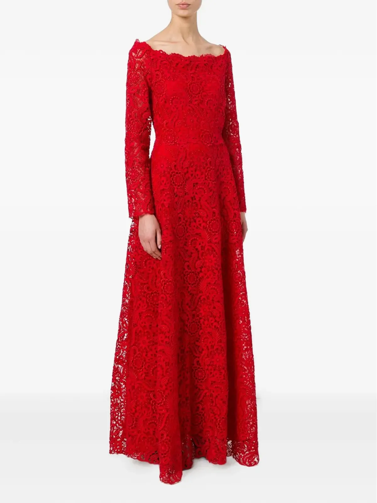 Valentino Garavani 花柄レースディテールドレス - 画像2