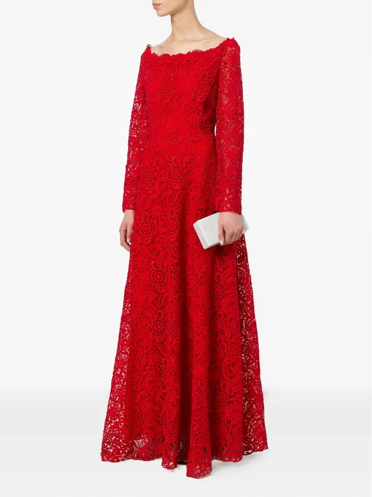 Valentino Garavani 花柄レースディテールドレス - 画像3
