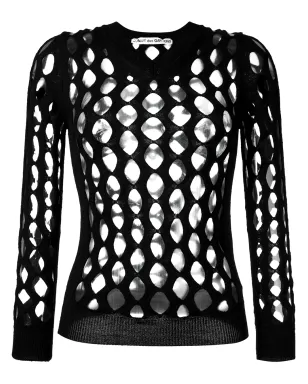 Comme Des Garçons Pre-Owned 2004年 ウェールネット編みトップス - サムネイル1