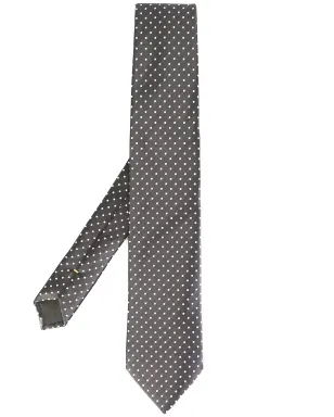 Canali ポルカドットプリント シルクタイ - Grey - サムネイル1