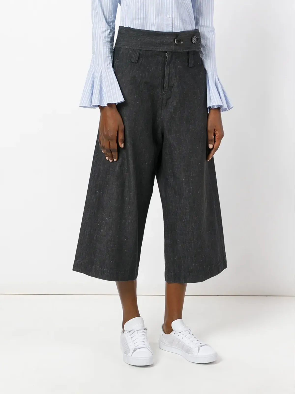 Yohji Yamamoto Pre-Owned ハイウエスト クロップドパンツ - 画像3