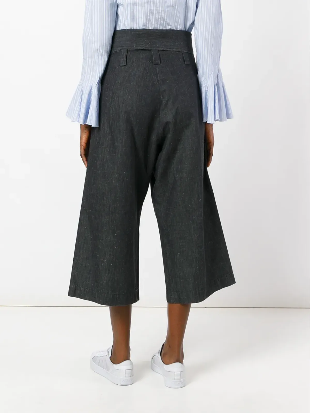 Yohji Yamamoto Pre-Owned ハイウエスト クロップドパンツ - 画像4