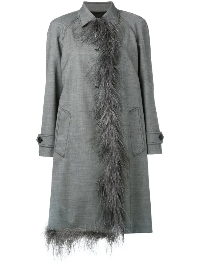 Prada Prada ファー・トリム付きコートの商品画像