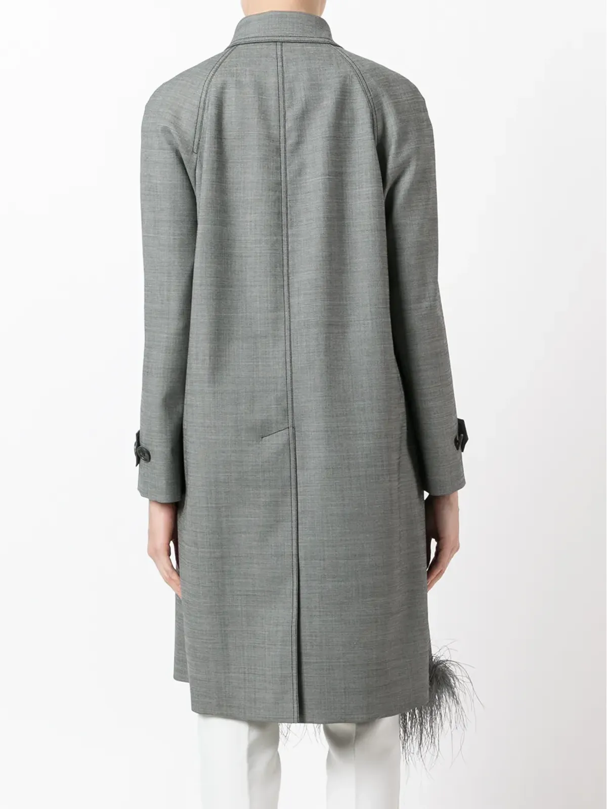 Prada ファー・トリム付きコート - 画像4